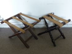 Two Luggage Stands with pine trays.