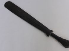 A Late 19th Century Hardwood Polynesian War Club, with decorative carving to the handle and blade,