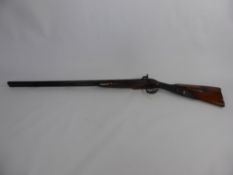 An Antique Double Barrel 16 Bore Percussion Shot Gun, by A. Fiancotte of Liege, LG circa 1850,