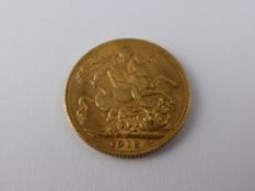A George V Full Gold Sovereign dated 1912.