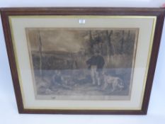 A Limited Edition Print of a 'Huntsman and Retrievers