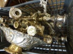 Silver Plated Regimental Candelabra and Fruit Bowl. The candelabra engraved with the 33rd Regimental