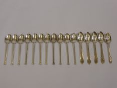 Eleven Silver Coffee spoons, Sheffield hallmark, four silver coffee spoons, Sheffield hallmark, mm