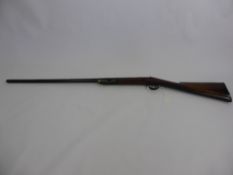 An Antique 14 Bore Back Action Single Barrel Percussion Shot Gun, Birmingham made, re-browned