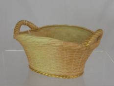 A Royal Worcester Blushware Basket, mark underneath shows six dots either side (12) and eight dots
