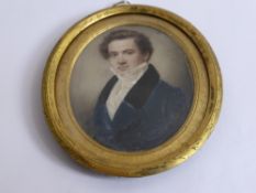 A Miniature on Ivory, late 1700 with description to verso.