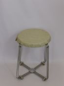 A Chrome Art Deco Bathroom Stool, stamped Alpac to base.