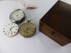 Miscellaneous Silver Pocket Watches, including two Continental Half Hunters, one with silvered