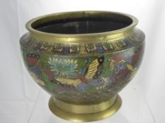 An Antique Chinese Cloisonne Planter, approx 26 cms  dia x 23 cms h.