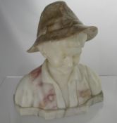 Otto Petri, Berlin (1860 - 1942), an alabaster bust of a young boy together with a complimentary