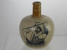 A Port Dundas Pottery Co Glasgow Ceramic Flagon, depicting Galley of Lorne.