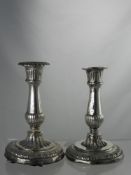 A Pair of Yorkshire Regimental Silver Candlesticks, inscribed 
