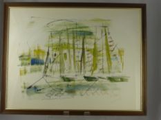 Alfred Birdsey Bermuda 1912 - 1996, mixed media entitled 'The Dingy Club' Hamilton, Bermuda,