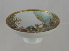 An Oriental Stem Footed Bowl, depicting courtiers to the bowl interior highlighted with gilding.