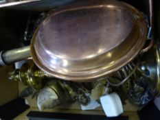 A Quantity of Copper and Brass, including seven horse brasses, five brass door knockers, a copper