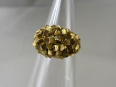 A Lady's 14K Gold 1970's Style Ring, size Q, approx wt 10 gms.