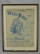 Four Original Music Sheet Title Pages, approx 23 x 32 cms, framed glazed.