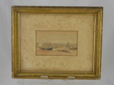 Thomas Collier RI 1840-1891, Original watercolour, entitled 'Coastal Scene', label to verso,