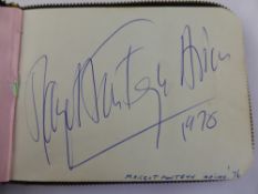 A Vintage Autograph Book, most notable signatures being those of Valerie Singleton BBC Blue Peter,