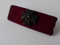 A WWI Victoria Cross Ribbon Bar, believed to be attributed to Colonel John Sherwood Kelly, with