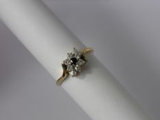 A Lady's 14 Ct Sapphire and White Stone Ring, size N, approx wt 2.1 gms.