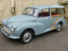 A 1969 1000 cc Morris Minor Traveller Estate Motor Car, registration number AHV 112G, finished in