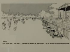 A Giles Cartoon Depicting a Comic Cricketing Scene, 