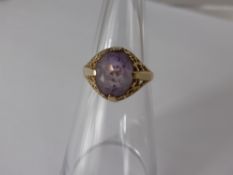 Two Lady's 9 ct Hallmark Gold Rings Garnet Size R, Quartz size O, together with a lady's 9 ct