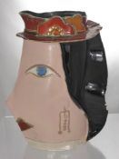 Daphne Sandham, Unusual Studio Pottery Vase, depicting a Spanish noble woman, approx 26 cms high.