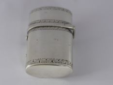 A Plain Silver 19th Century Etui Needle Case of oval form tapering section with bright cut border.