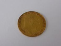 An Edward VII 1908 Half Sovereign.