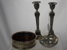 A Silver Bottle Coaster, Birmingham hallmark dd 1991, inscription reads 