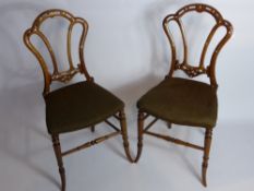 Two Victorian Walnut Bedroom Chairs. (2)