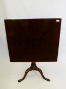 A Georgian Mahogany Tilt Top Table, on pad feet approx 60 x 75 cms.