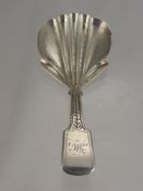 A Solid Silver Georgian Tea Caddy Spoon, Birmingham hallmark dd 1837, mm JC.