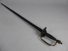 A Georgian Infantry Officer's Sword, minus scabbard blade approx 75 cms.