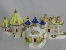 Three Coalport Bone China Cottages, including 