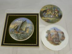 A Quantity of 19th Century Pot Lids, depicting a fisherman, a tooth extraction and a castle. (3)