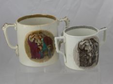 A 19th Century Generously Proportioned Pratt Ware Mug, depicting scenes of Falstaff and Anne Page
