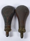 Two Antique Copper Powder Flasks, one Dixon.