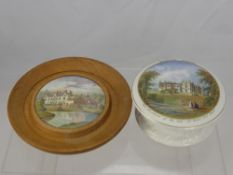 A 19th Century Pot Lid, depicting the Sandringham Estate, the seat of H.R.H. The Prince of Wales