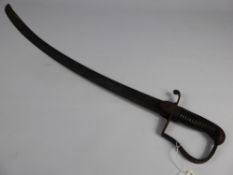 A 1788 Pattern Light Cavalry Sabre minus scabbard, having stirrup hilt, blade approx 80 cms.