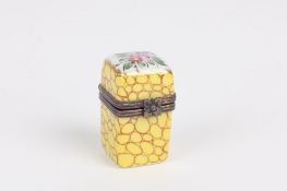 A small Limoges style painted porcelain scent bottle box, late 20th century, painted with flowers,