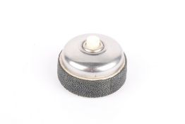 A 1930s ceramic, shagreen and chrome plated bell push, 5cm diameter . In fair condition