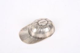 A silver tea caddy spoon in the form of a jockey cap, hallmarked Sheffield, 1929, 0.5ozt . good