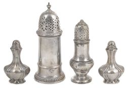 A Victorian silver pepperette, hallmarked London 1842, together with a silver sugar sifter