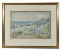 Follower Myles Birket Foster, late 19th century'Primrose gatherers' watercolourDimensions: 30 x