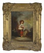 Circle of George Chinery'A Chinese girl holding a basket of eggs' oil on panelDimensions: 33 x