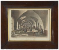 A set of six prints of London scenesafter Rowlinson, including 'The Stamp Office', St Martins in