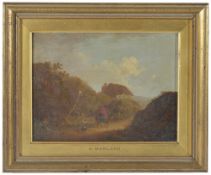 Circle of George Moreland'Returning Home'; oil on panel a pair each 15 x 20 cm, to be sold with